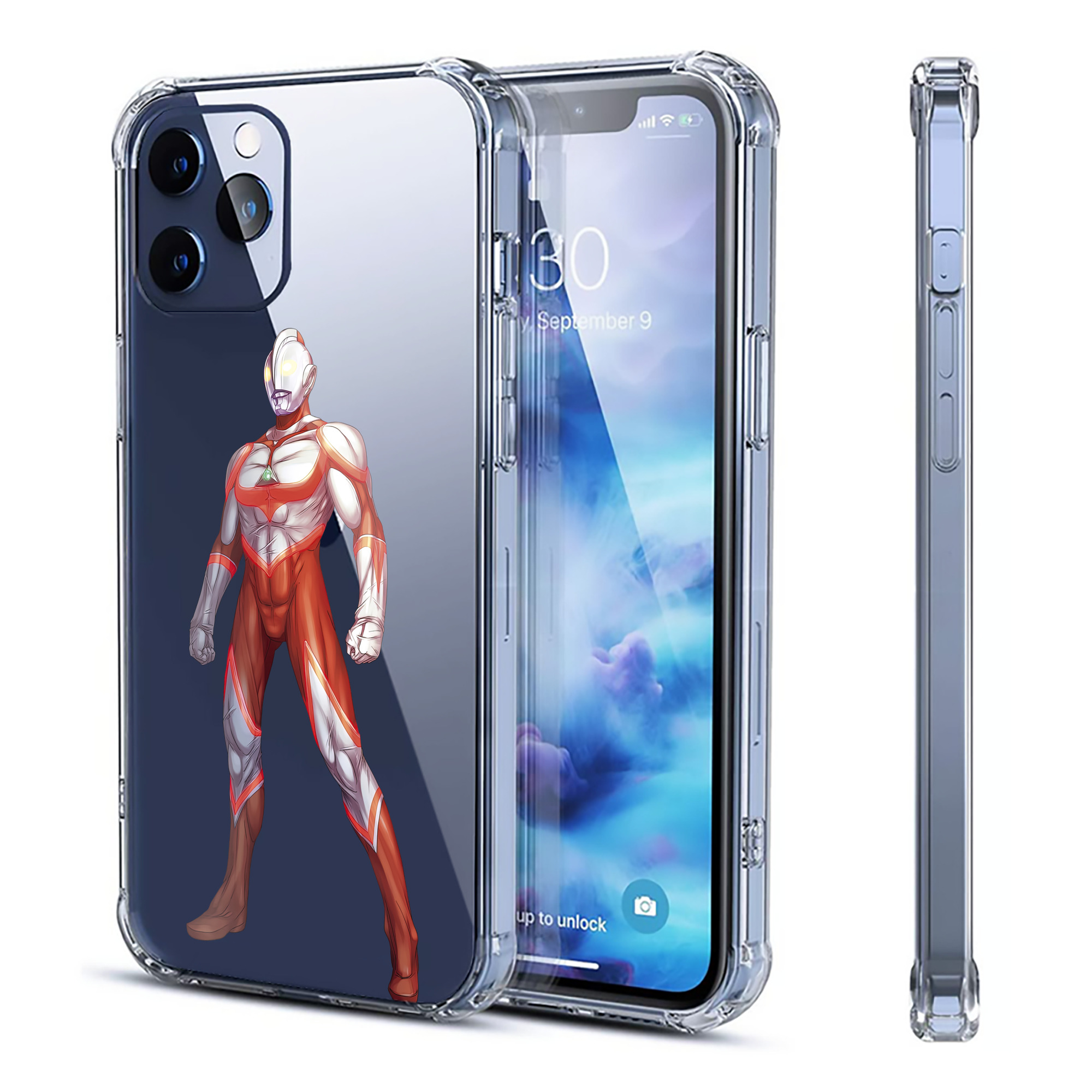 （画像用） ウルトラマン Ultraman 【iPhone 12シリーズ対応】透明スマホケース（クリアソフトケース）